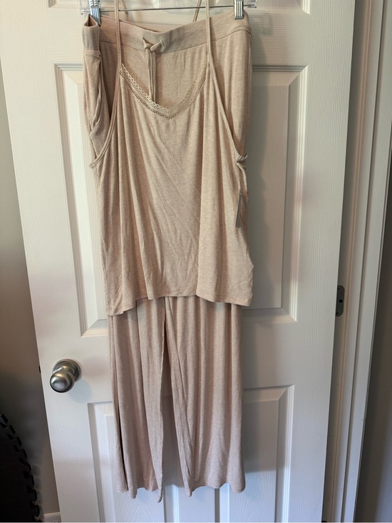 Sonoma Other - Sonoma Cream Lace-Trim Tank & Wide-Leg Pajama Set